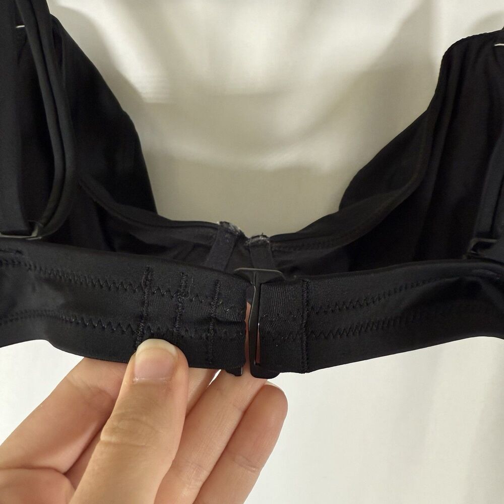 Aerie Bikini Top Women's XL Black Adjustable Strap Unpadded Hook Back - Picture 9 of 9